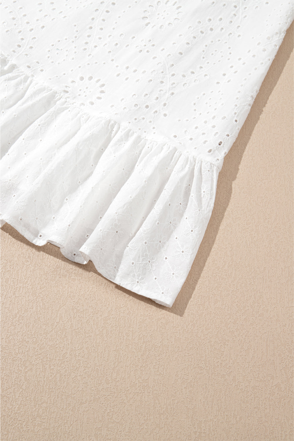 White Floral Eyelet Embroidered Sleeveless Shift Dress