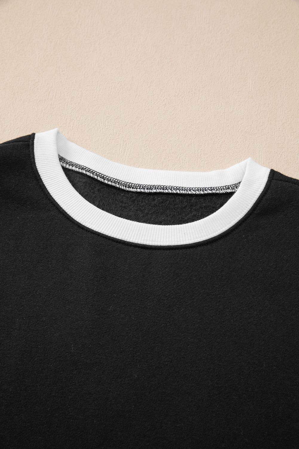 Black Drop Shoulder Loose Sweatshirt and Joggers Active Set
