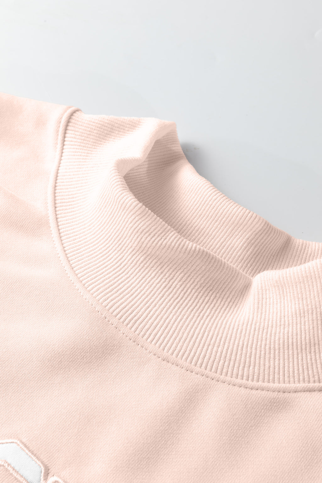 Bright Pink Oversize Blessed Embroidered Mock Neck Sweatshirt