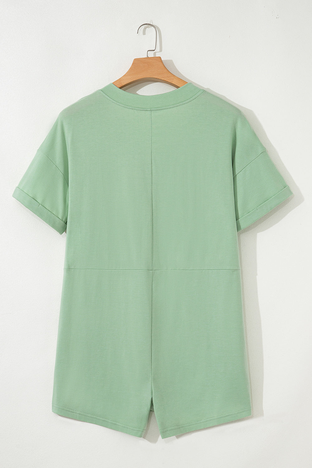 Bonbon Loose Half Sleeve V Neck Knit Romper