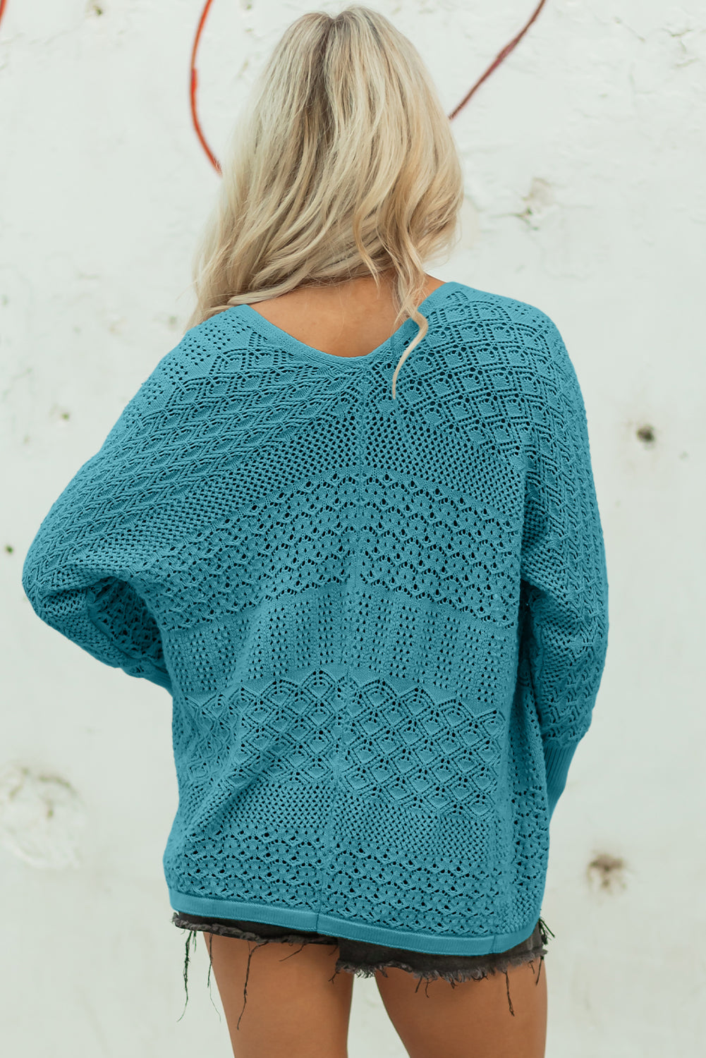 Redwood Burl Mixed Pattern Knitted Open Front Plus Cardigan