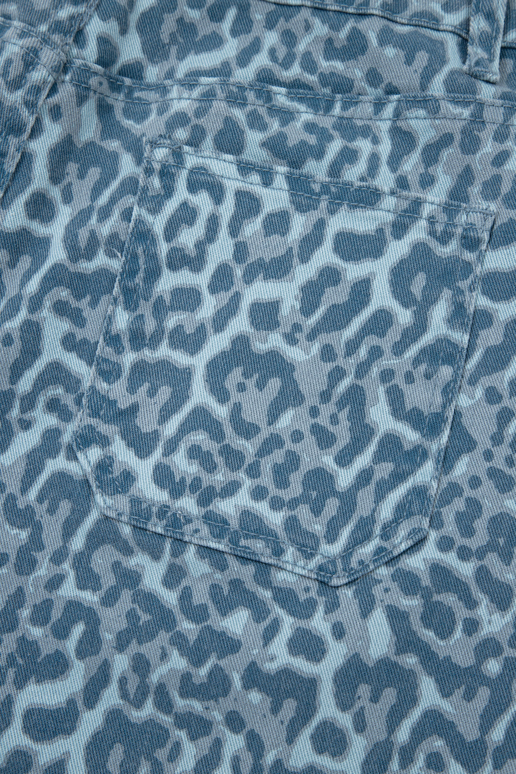 Rose Leopard Frayed Edge Wide Leg High Waist Jeans