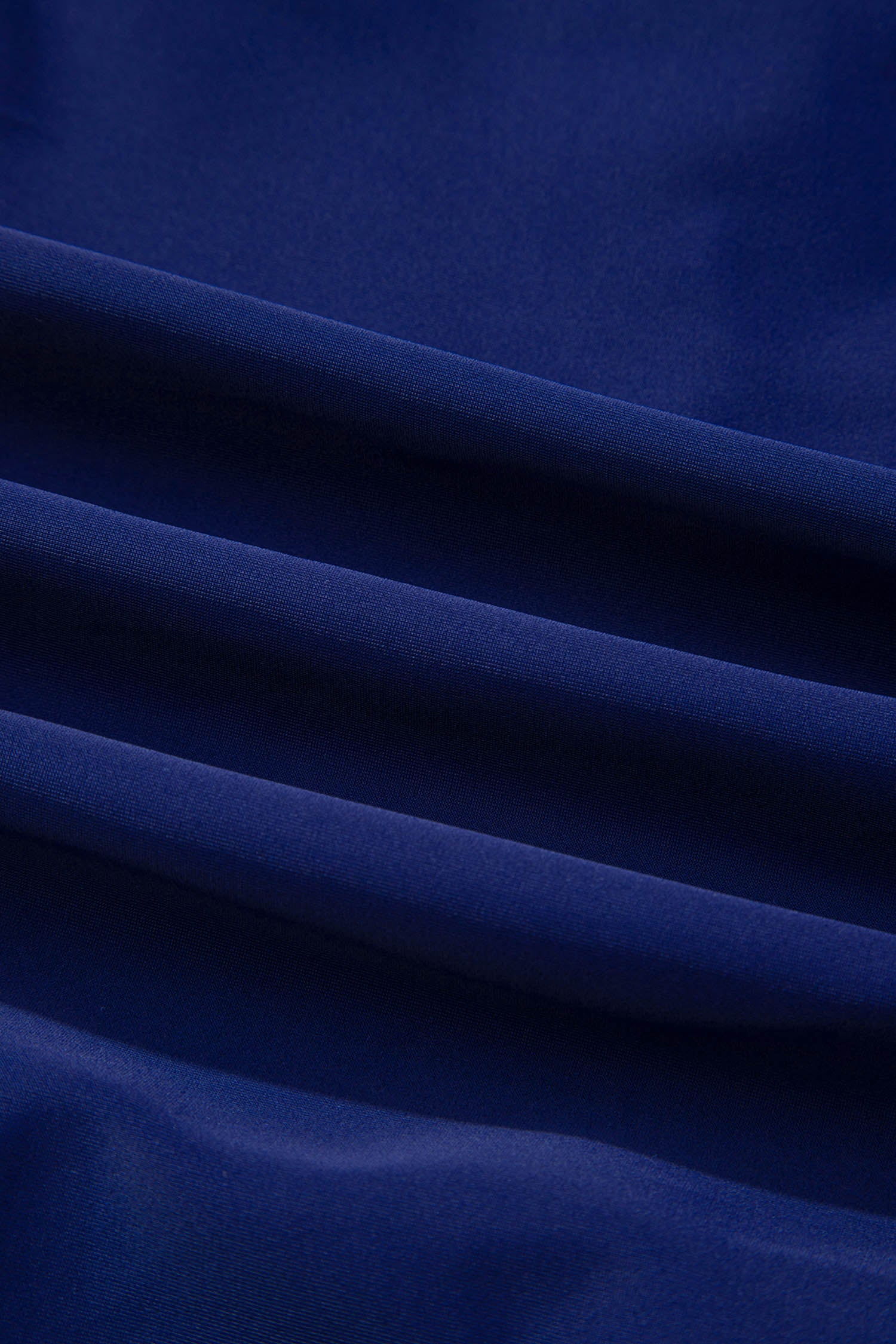 Navy Blue Color Block Detail Adjustable Straps One Piece Swimsuit
