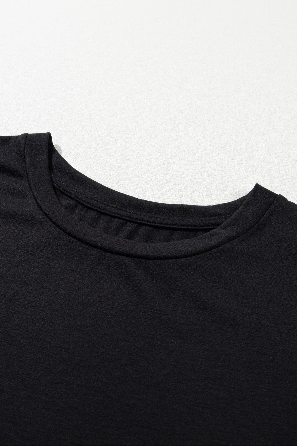 Iceland Blue Round Neck Rolled Sleeve Plus Size T-shirt