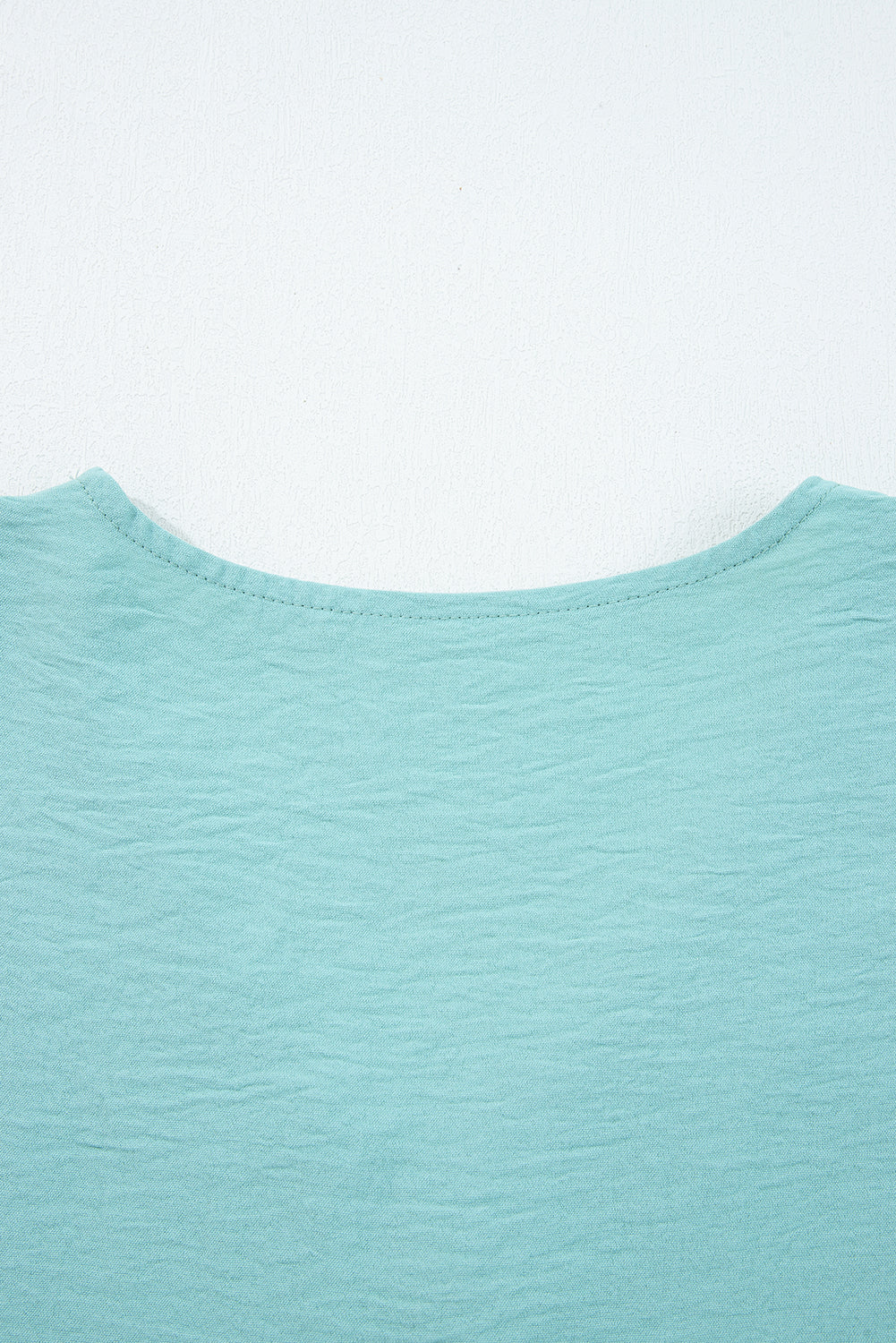 Sky Blue Frilled V Neck Bracelet Sleeve Shift Mini Dress