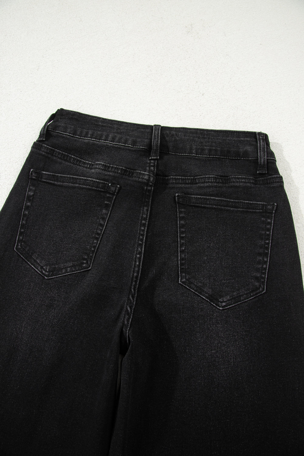 Gray Raw Hem Straight Leg Loose High Waist Jeans