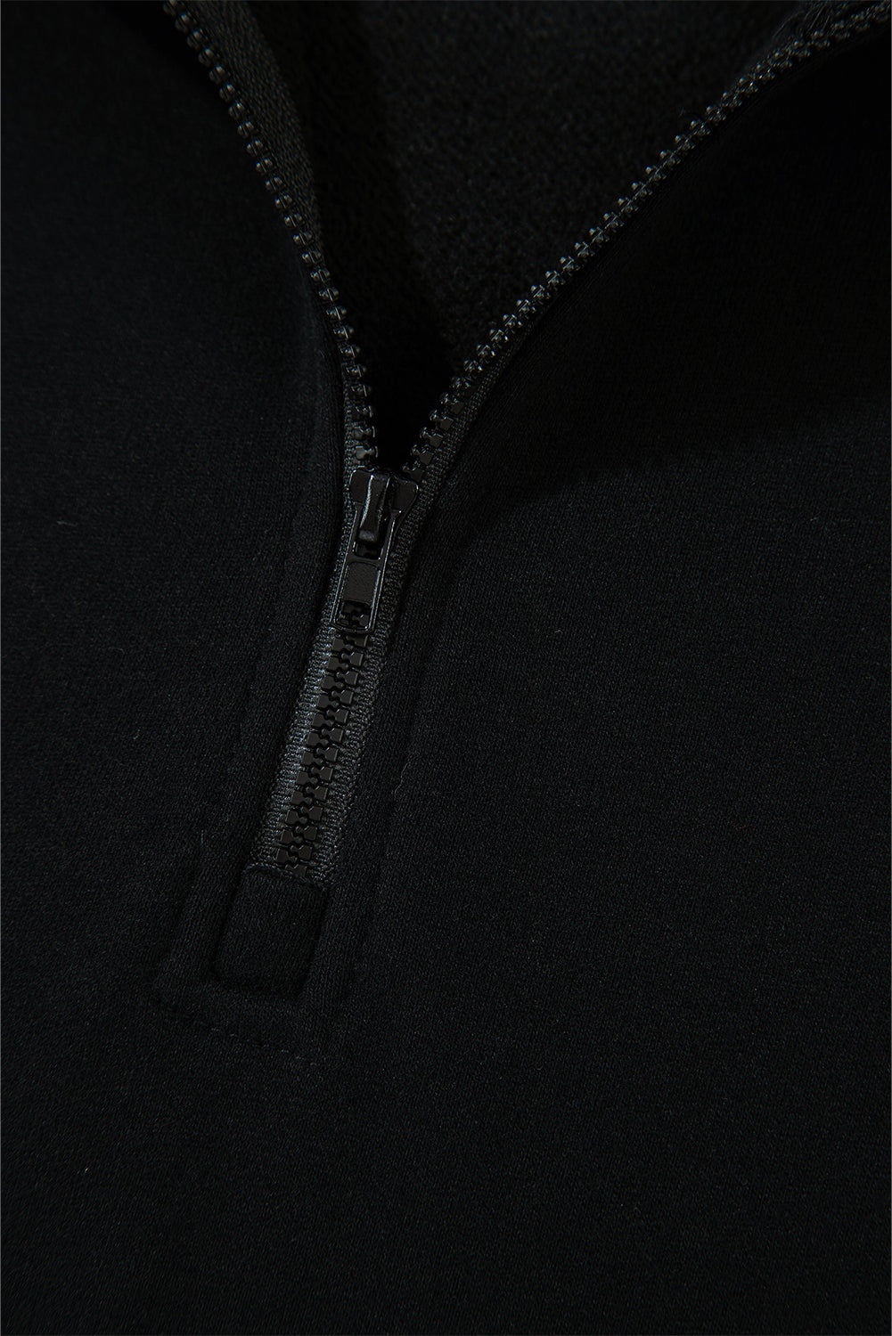 Fushia Zipped Neck Pullover Drop Shoulder Sweatshirt