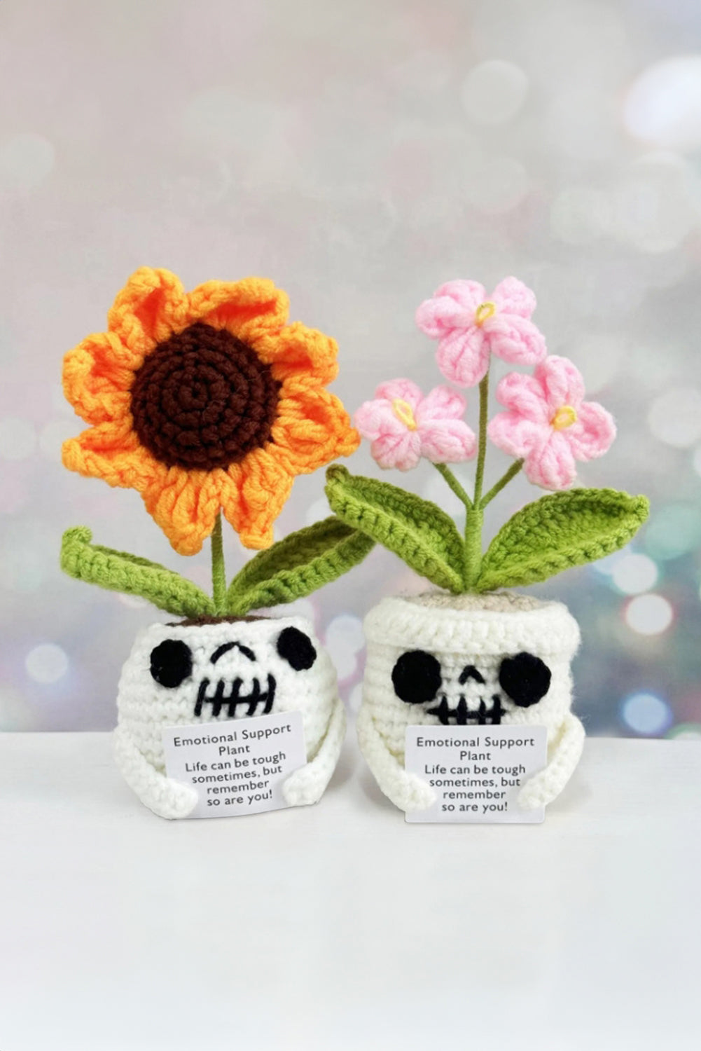 Orchid Bouquet Handmade Crochet Flower Pot Home Decoration