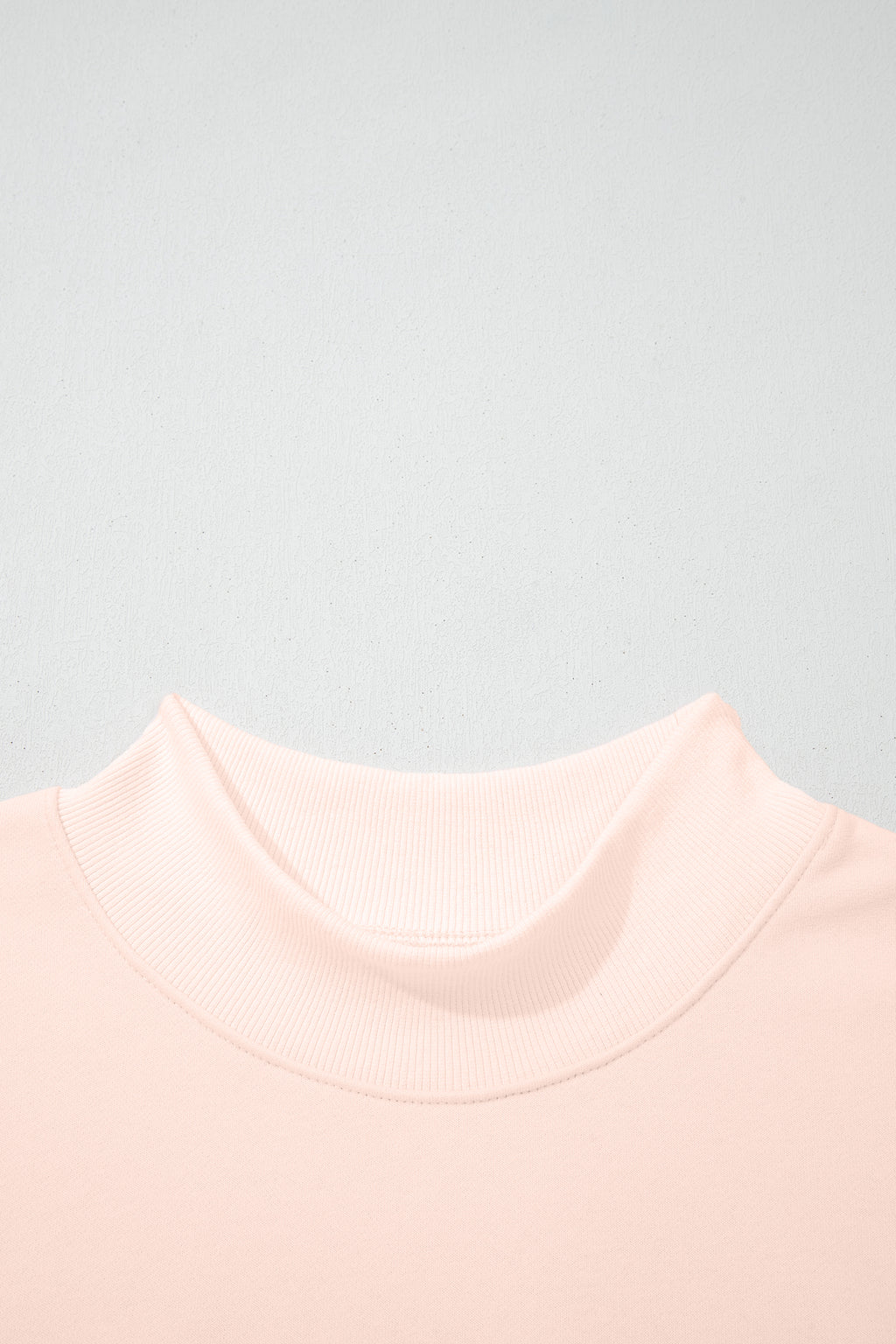 Bright Pink Oversize Blessed Embroidered Mock Neck Sweatshirt