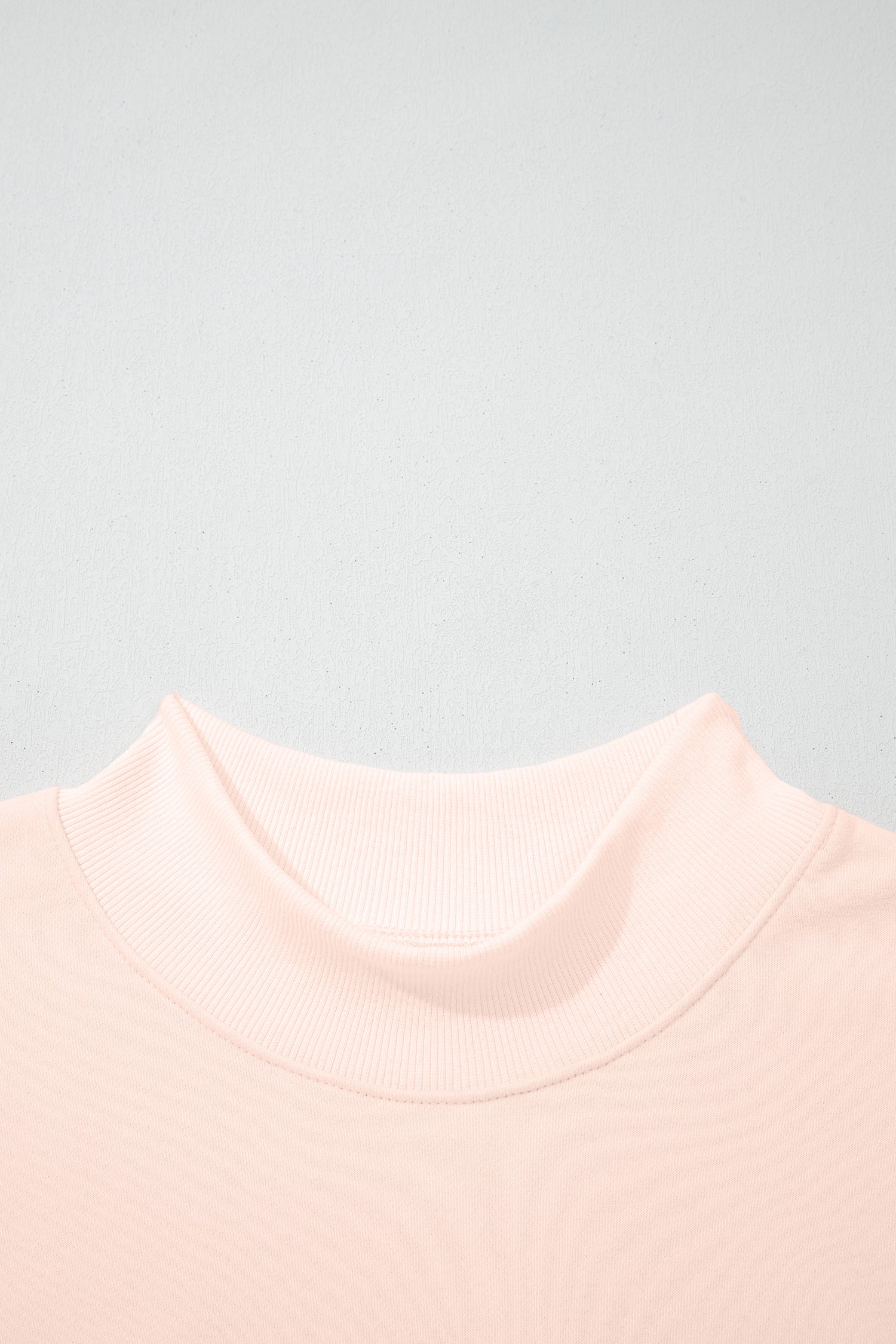 Bright Pink Oversize Blessed Embroidered Mock Neck Sweatshirt