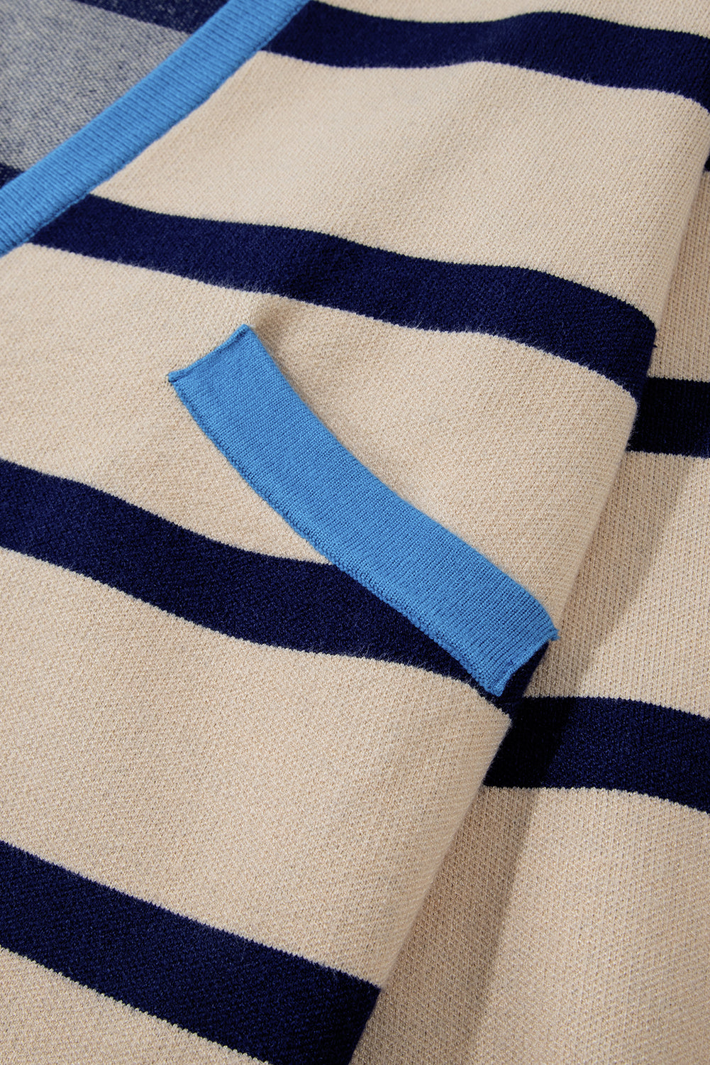 Pink Stripe Colorblock Drop Shoulder Buttoned Loose Cardigan