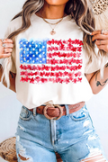 White Flag Graphic Crew Neck Tee