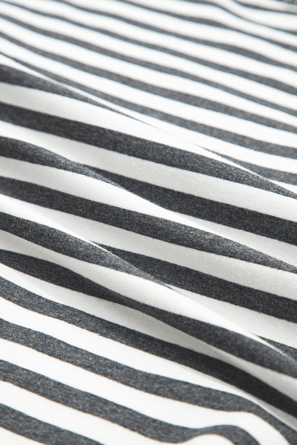 Gray Stripe Contrast Star Stitched Plus Size Long Sleeve Top