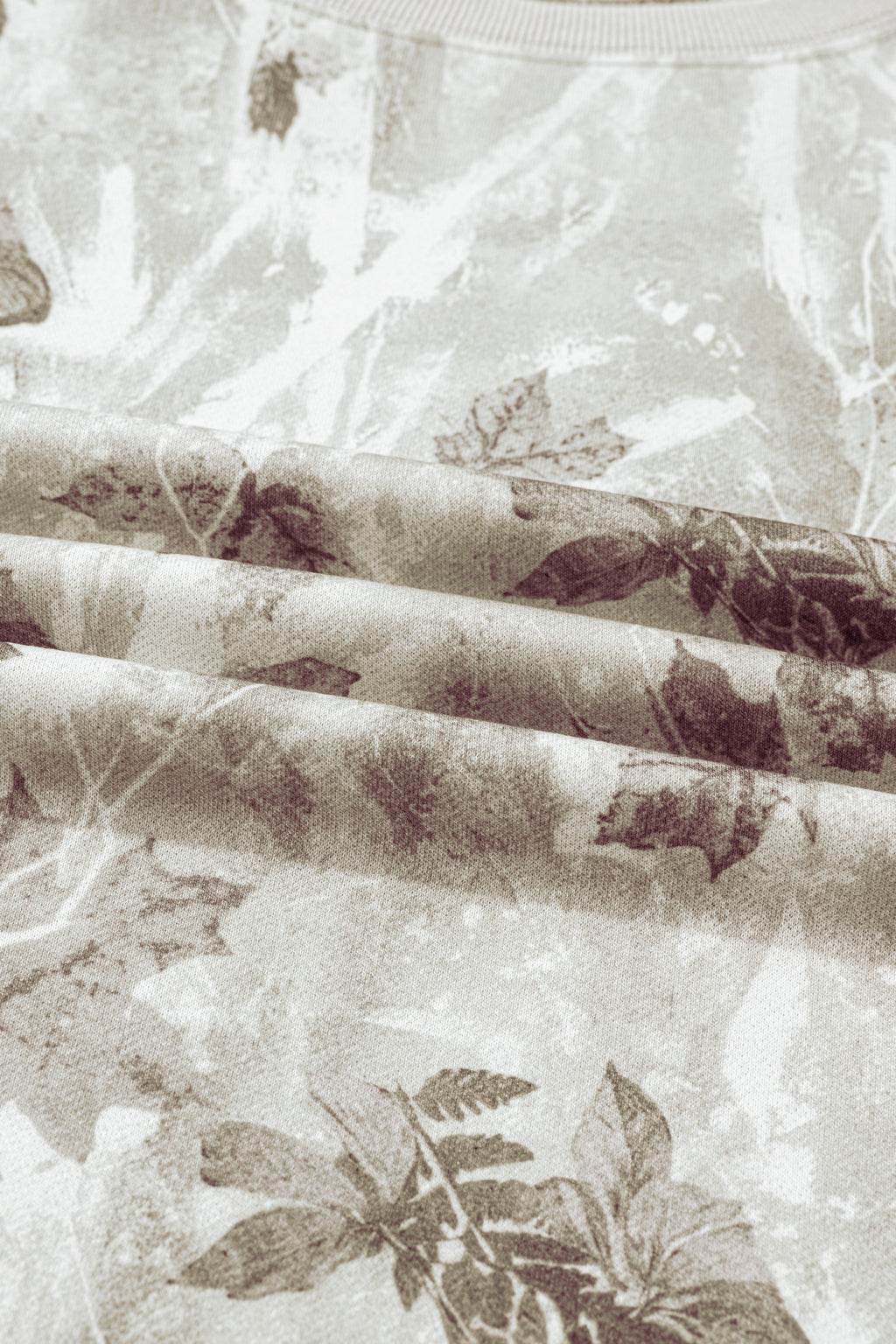 Beige Camo Print Baggy Drawstring Jogger Sweatpants