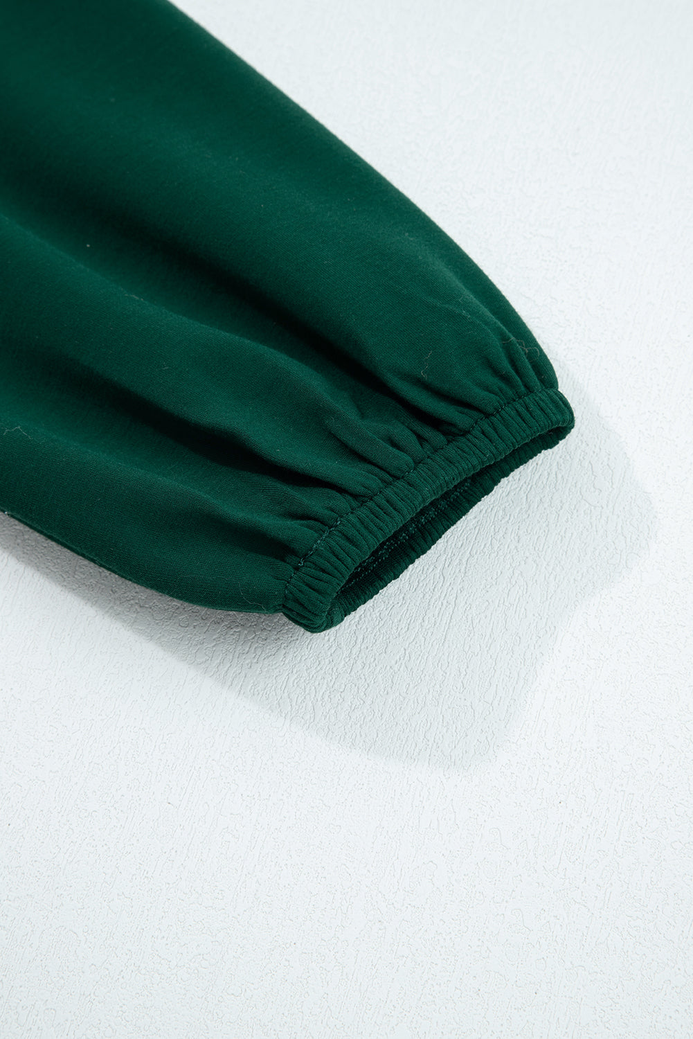 Fiery Red Solid Color Ruched Detail Long Sleeve Midi Dress