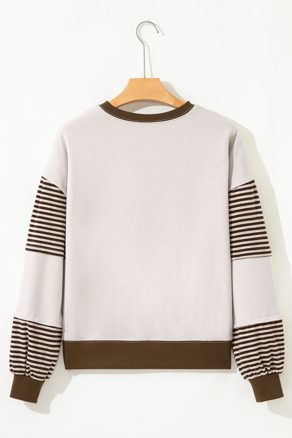 Jet Stream Striped Colorblock Patchwork Drop Shoulder Sweatshirt