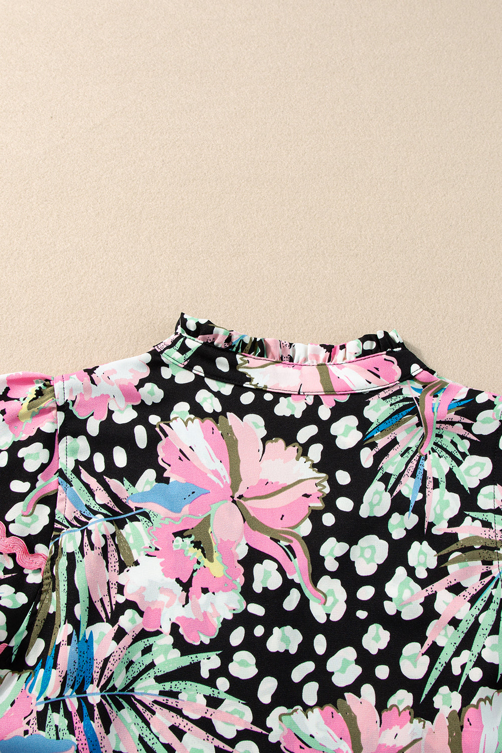 Pink Floral Ricrac Embellished Tiered Mini Dress
