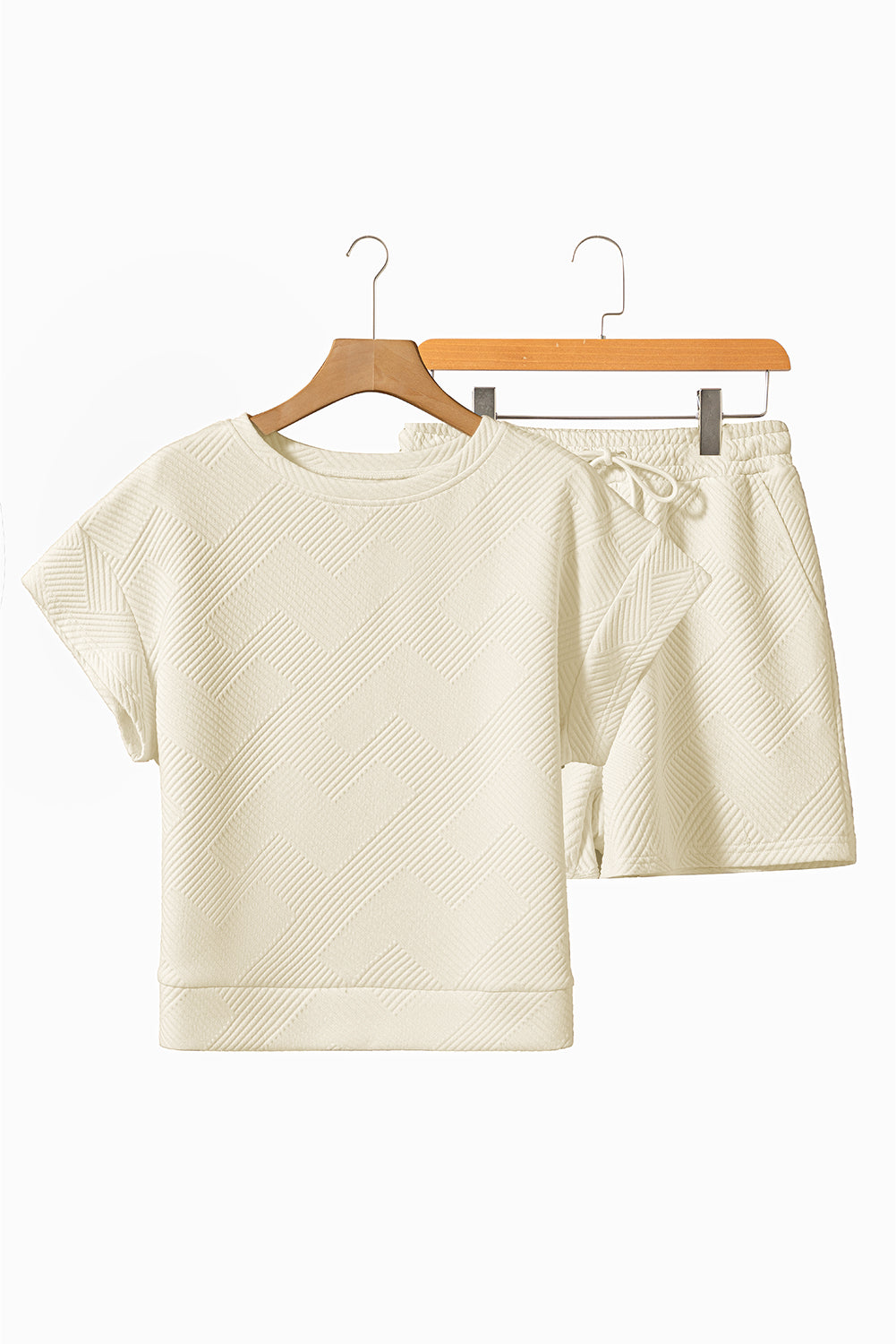 Mineral Blue Textured Short Sleeve Top and Shorts Set