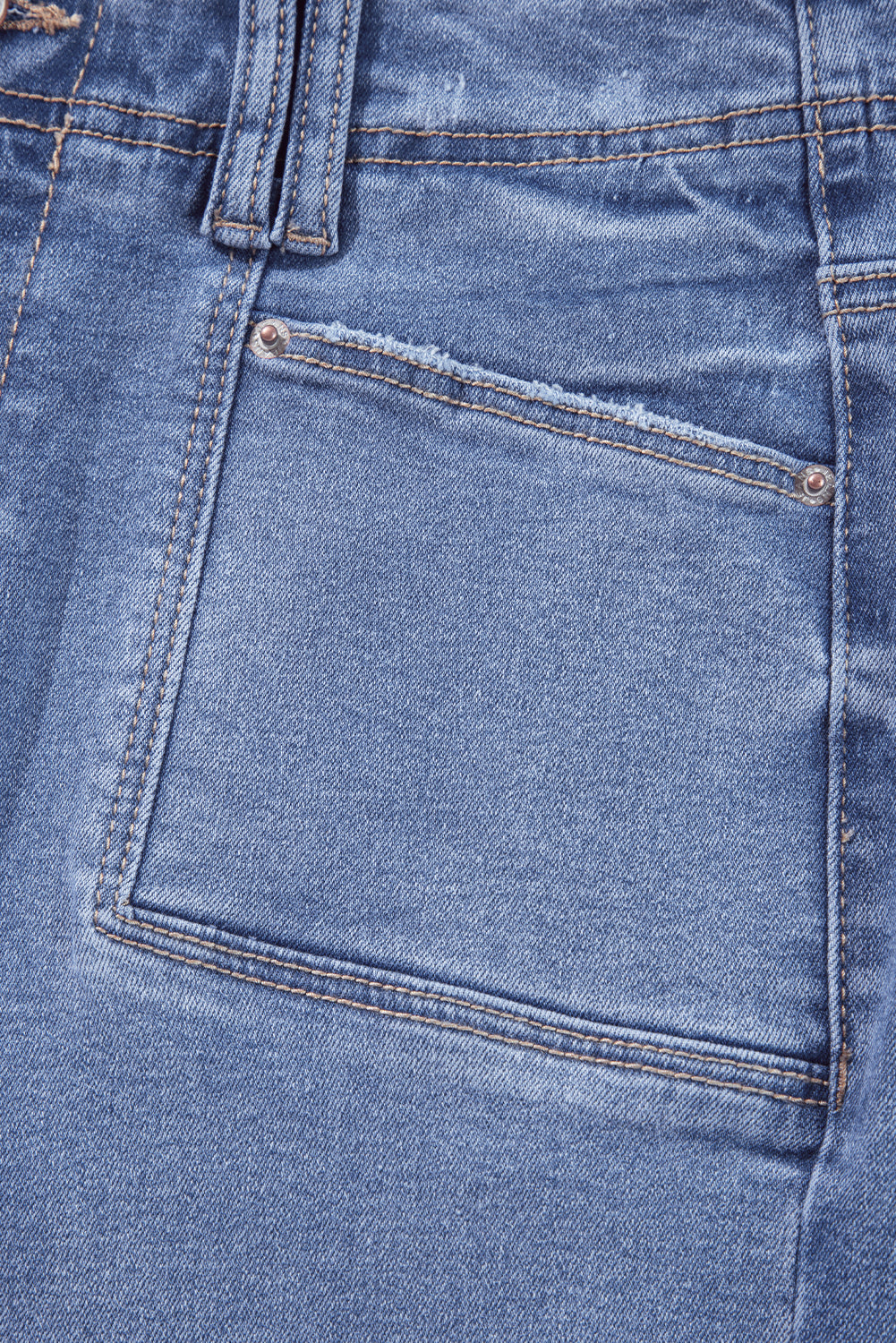 Beau Blue Loose Straight Leg Cropped High Waist Jeans