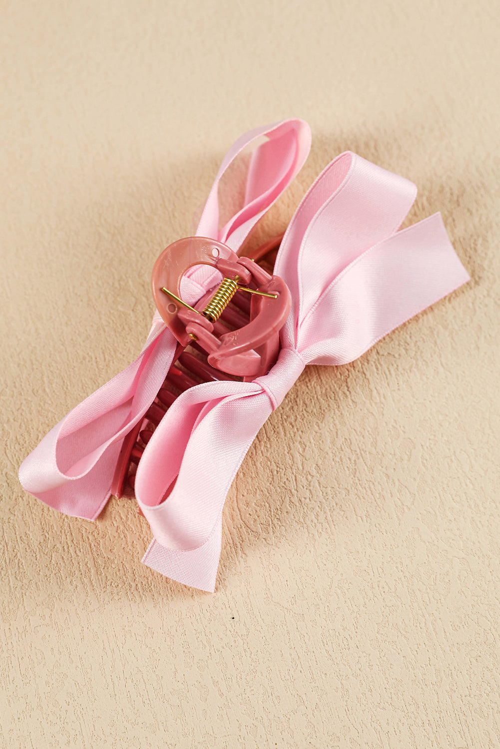 White Bow Decor Large Hair Claw Clip