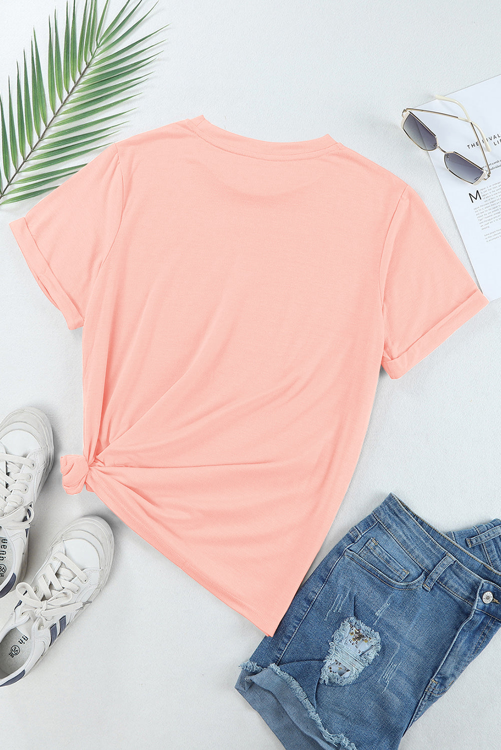 Pink Sequin Cute Bunny Graphic Easter Fashion Tee