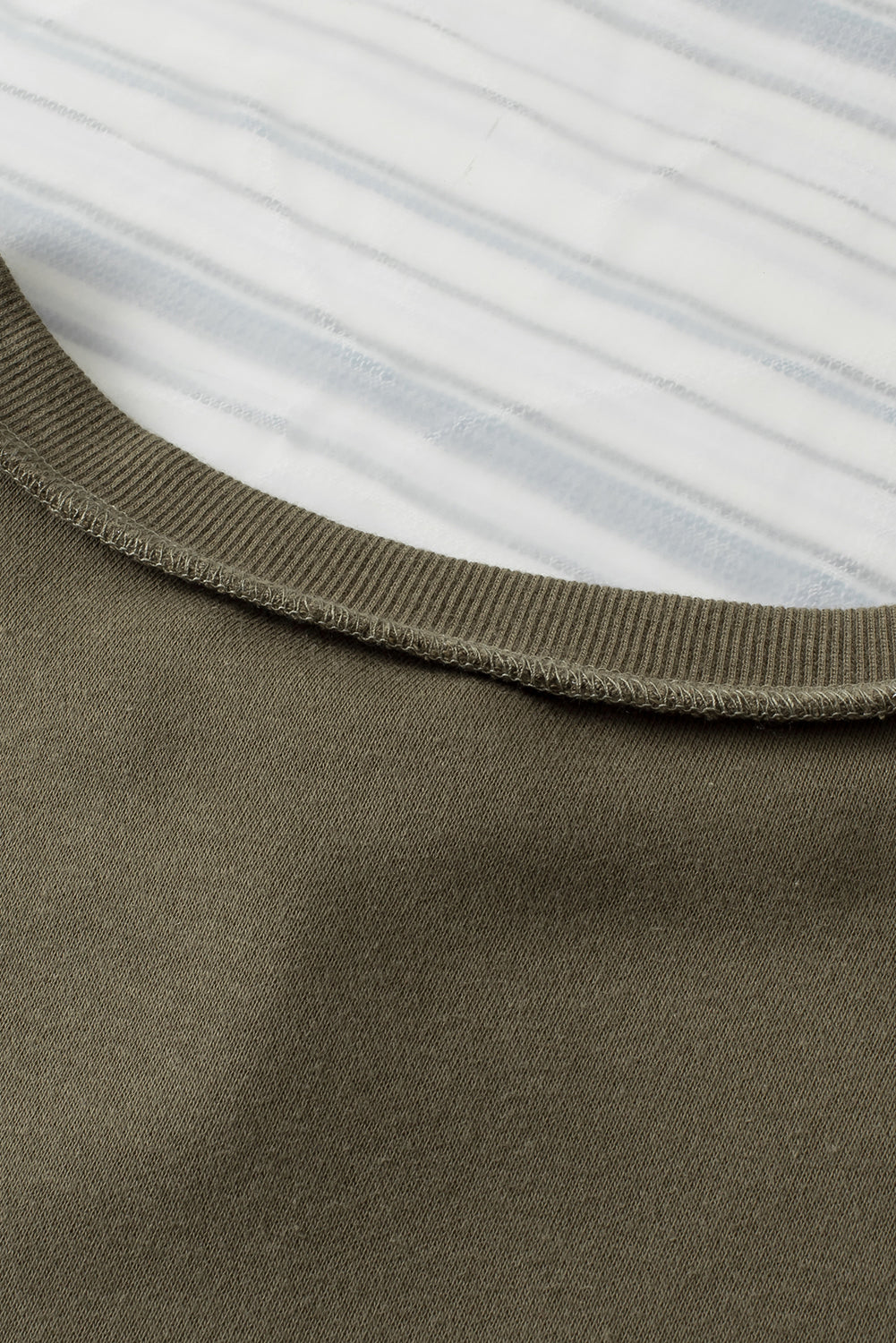 Green Oversized Exposed Seam Henley Sweatshirt