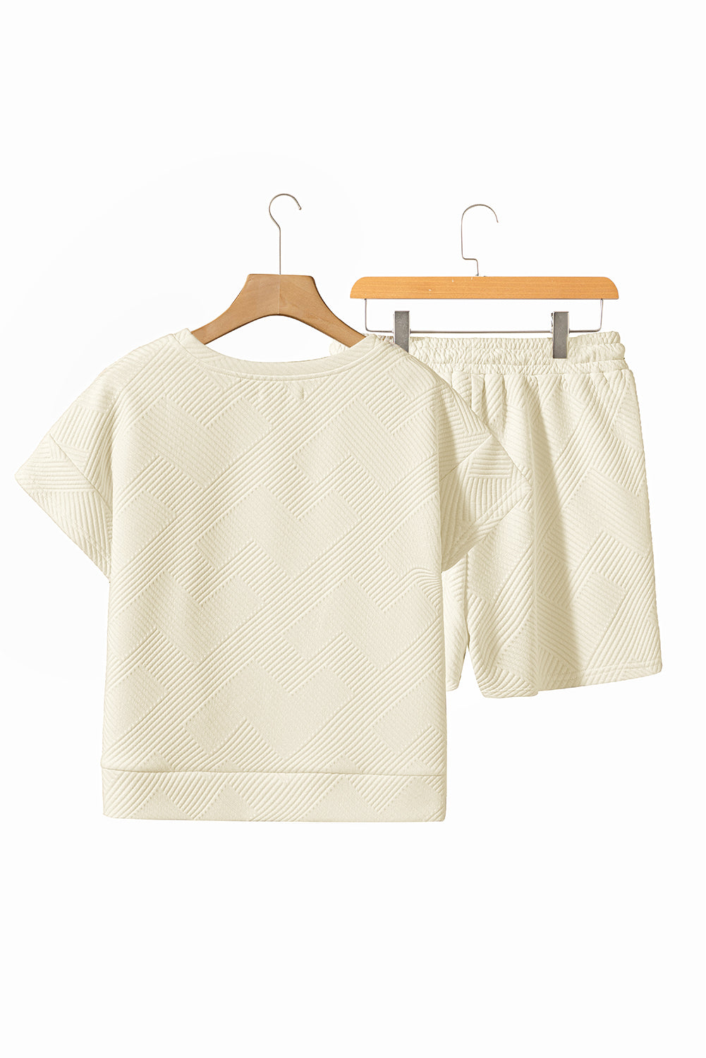 Mineral Blue Textured Short Sleeve Top and Shorts Set