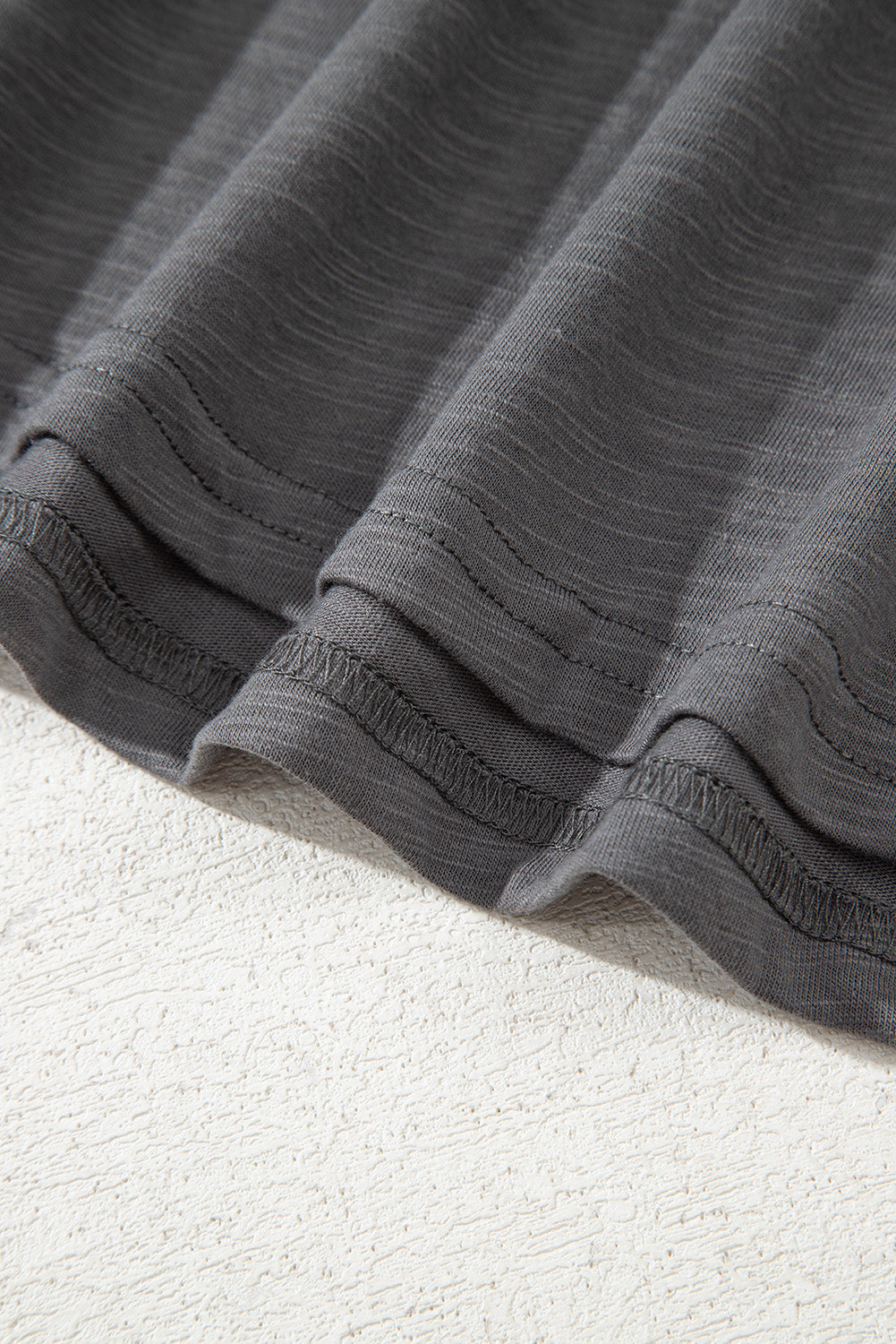 Dark Grey Layered Ruffle Short Sleeve Round Neck Top