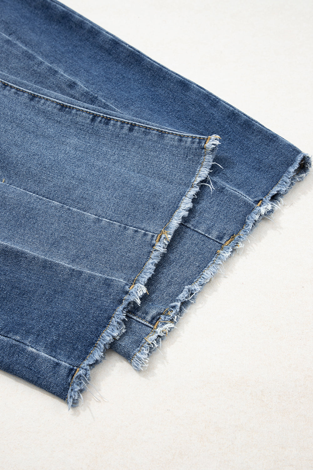 Ashleigh Blue Stitched Raw Hem Wide Leg Loose Jeans