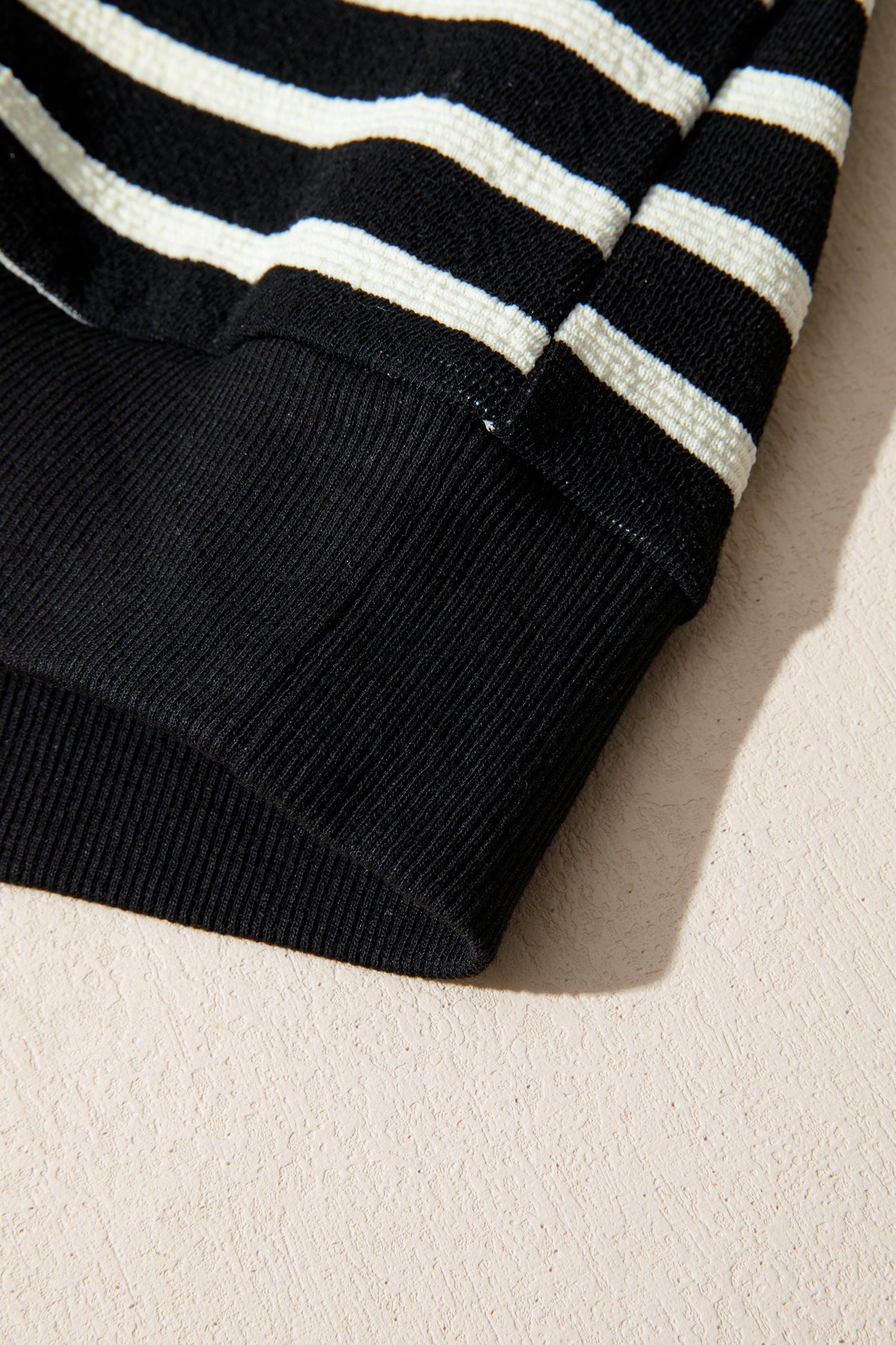 White Stripe Contrast MERRY Letter Christmas Print Drop Shoulder Sweatshirt