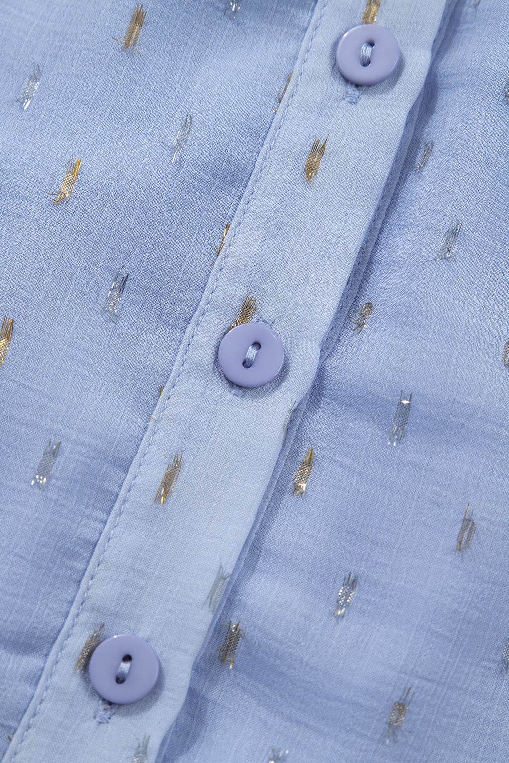 Dusk Blue Metallic Jacquard Short Sleeve Shirt