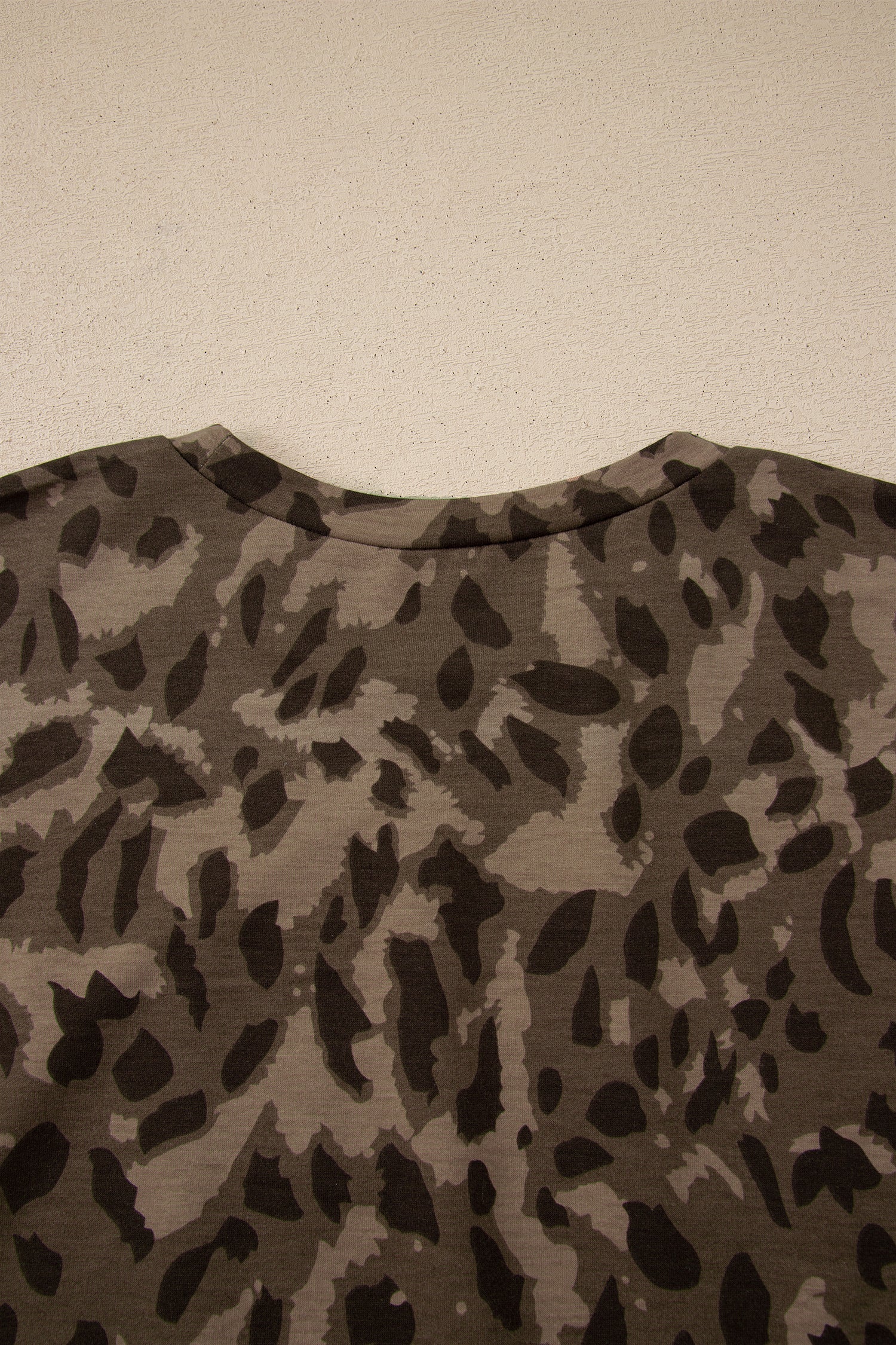 Brown Leopard Loose Tee Drawstring Waist Barrel Pants Set