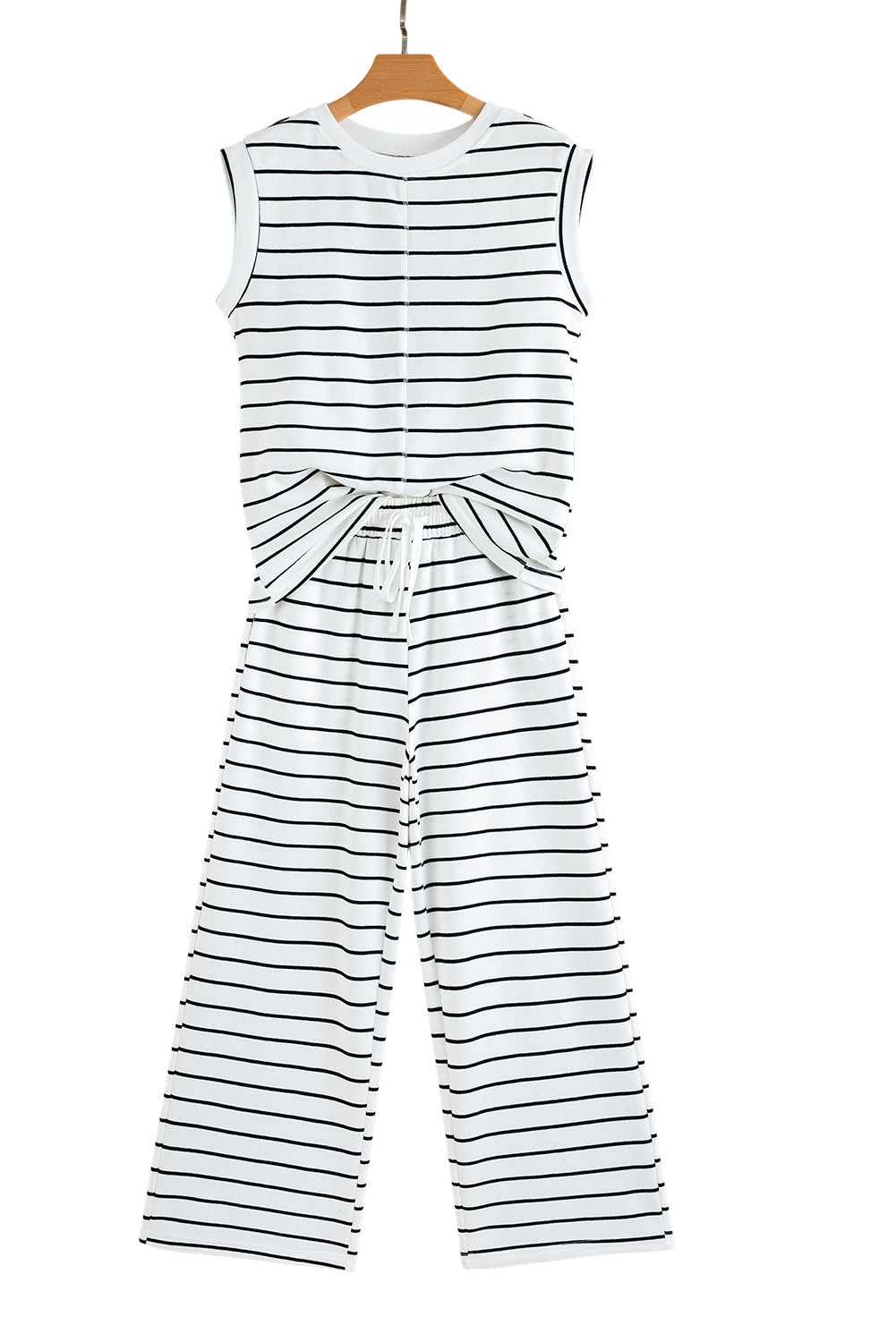 Sail Blue Casual Wide Leg 2pcs Pants Set