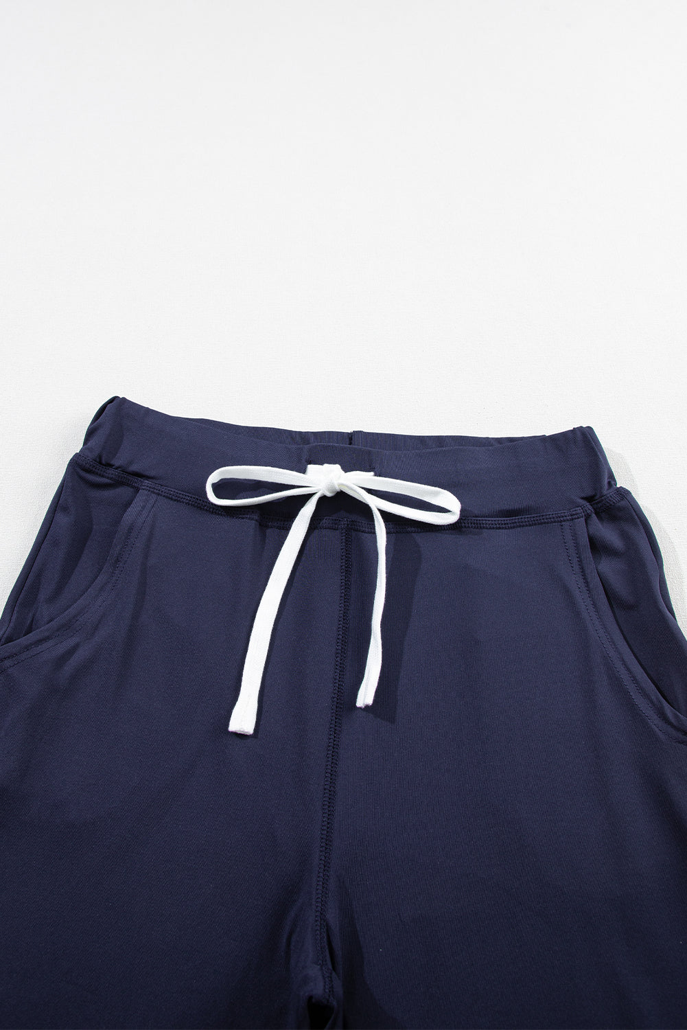 Black Drawstring Elastic Waistband Pocketed Joggers