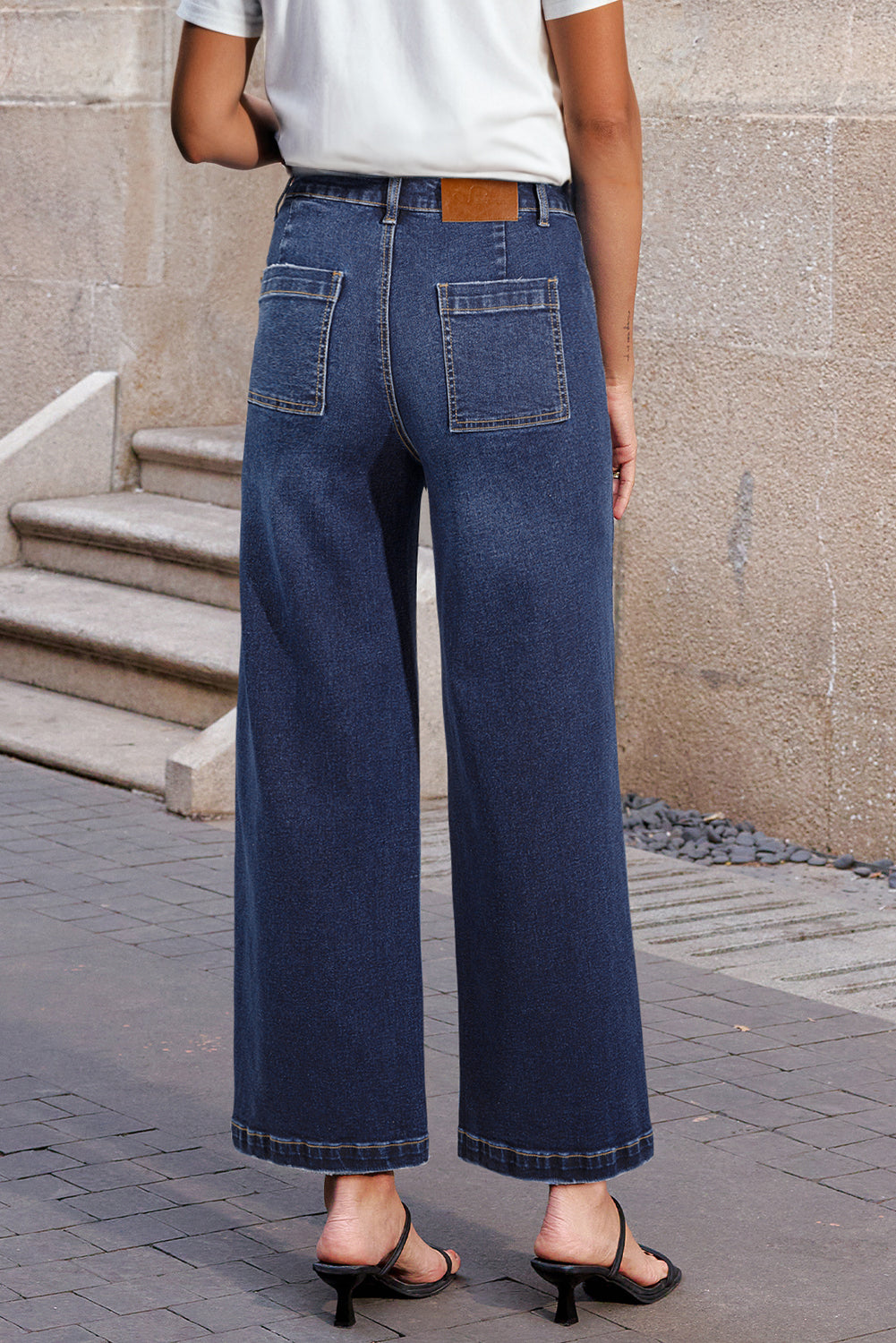 Brown Mimimalist Patch Pocket Womens Shift Jeans