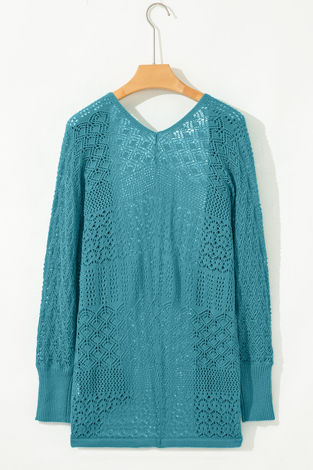 Redwood Burl Mixed Pattern Knitted Open Front Plus Cardigan