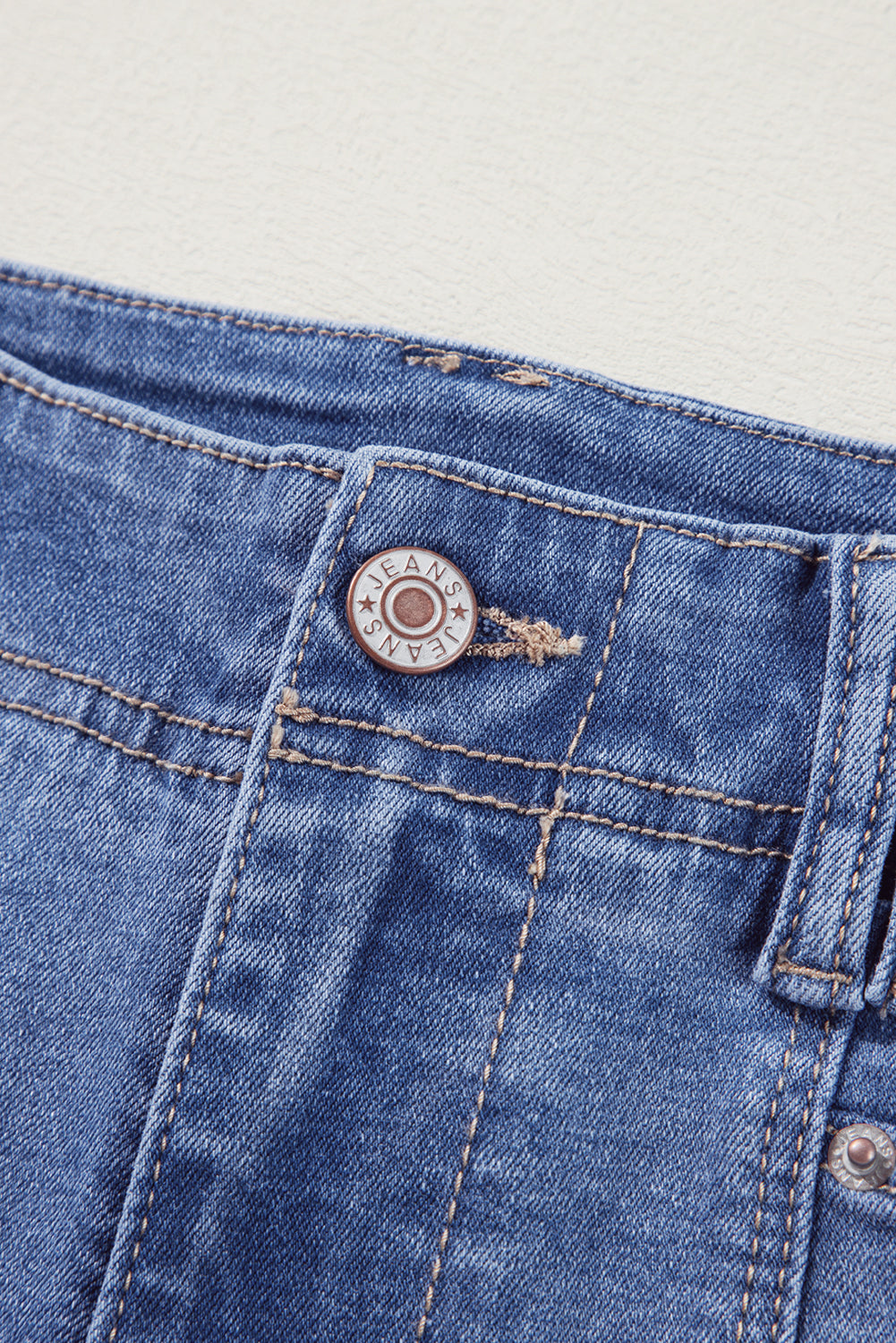 Beau Blue Loose Straight Leg Cropped High Waist Jeans