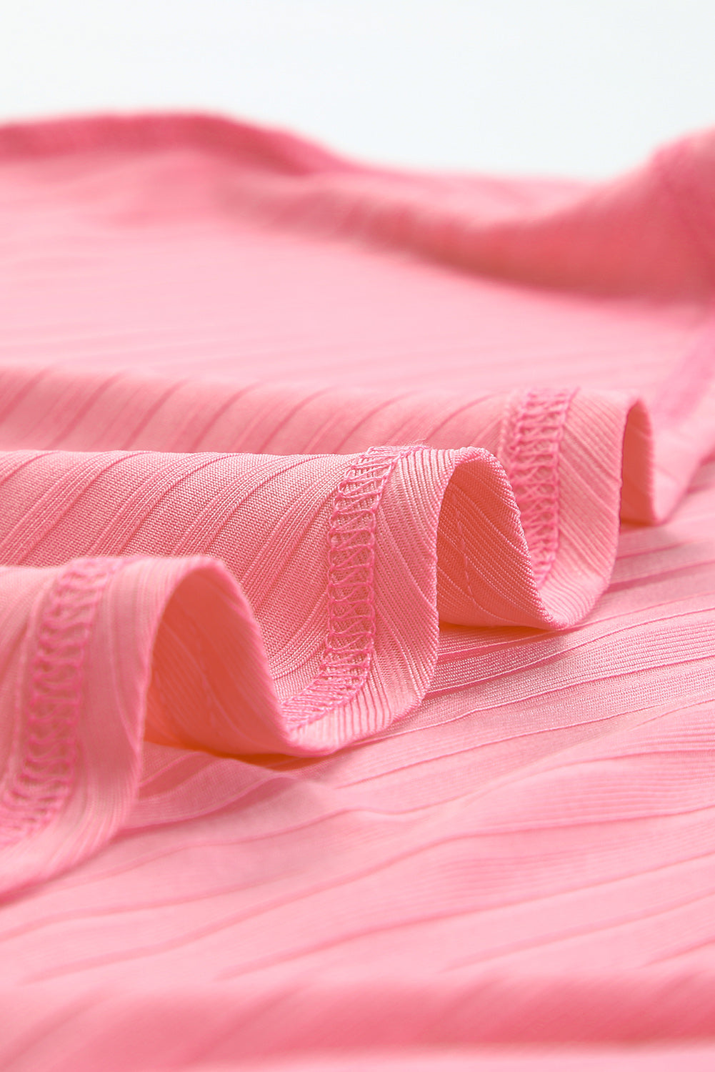 Pink Pink Pink Shimmer Ribbed Texture Plus Size Cardigan
