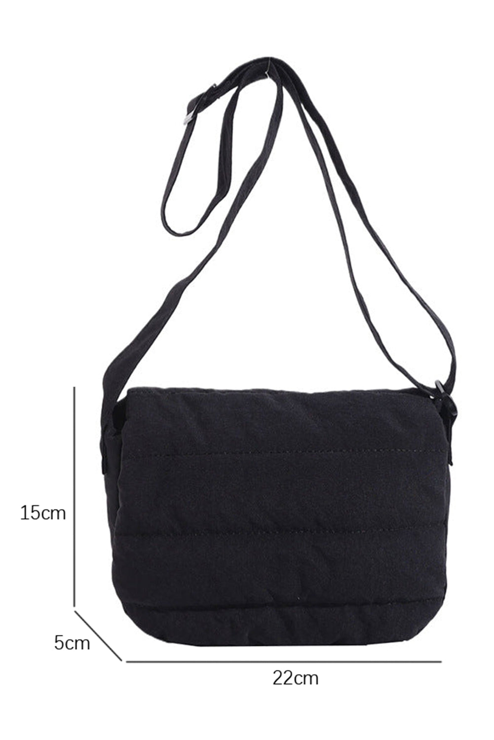 White Solid Minimalist Foldover Puffer Crossbody Bag
