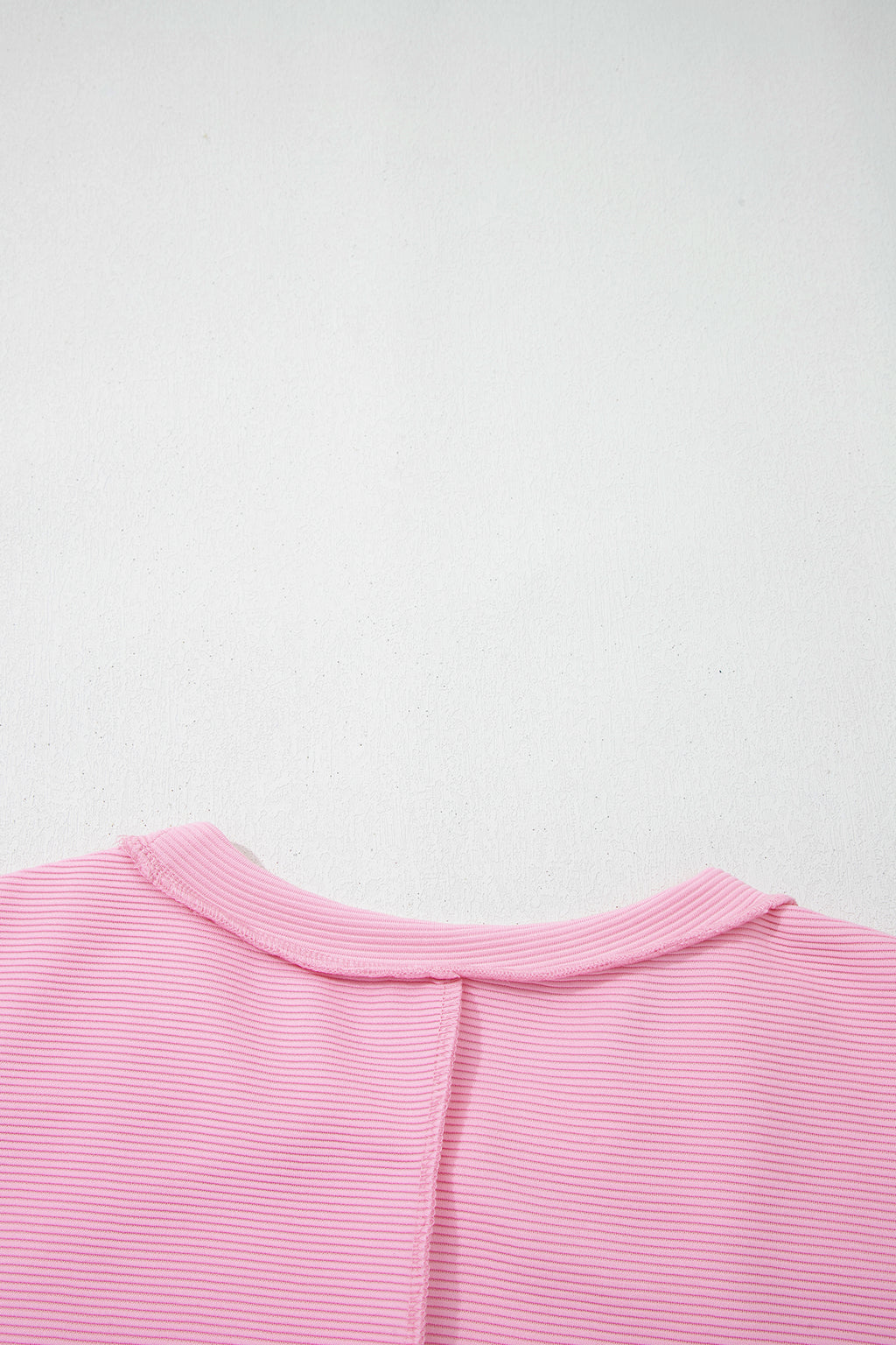Lavendula Horizontal Ribbed Exposed Seam Detail Drop Shoulder Baggy Pullover