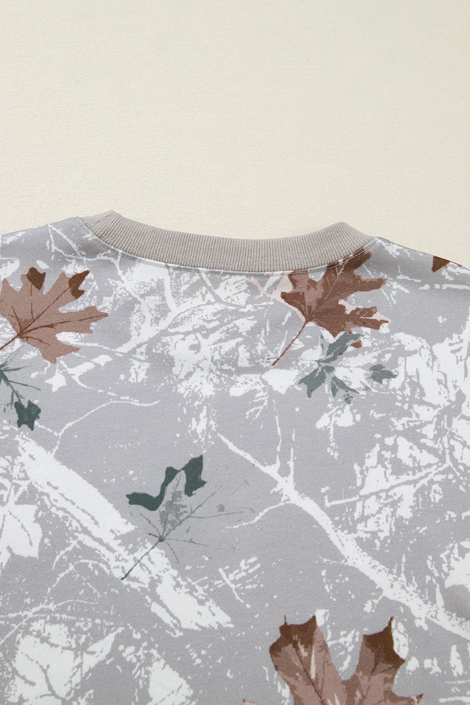 Beige Camo Print Baggy Drawstring Jogger Sweatpants