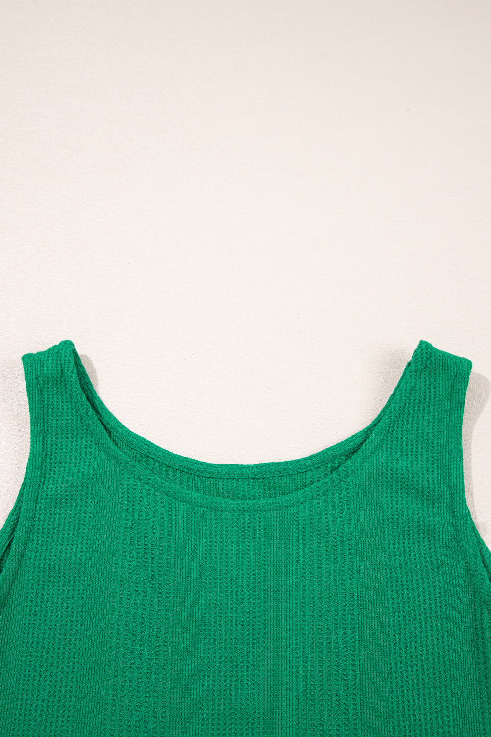 Beau Blue Solid Color Ribbed Ruffle Tank Top and Pants Set