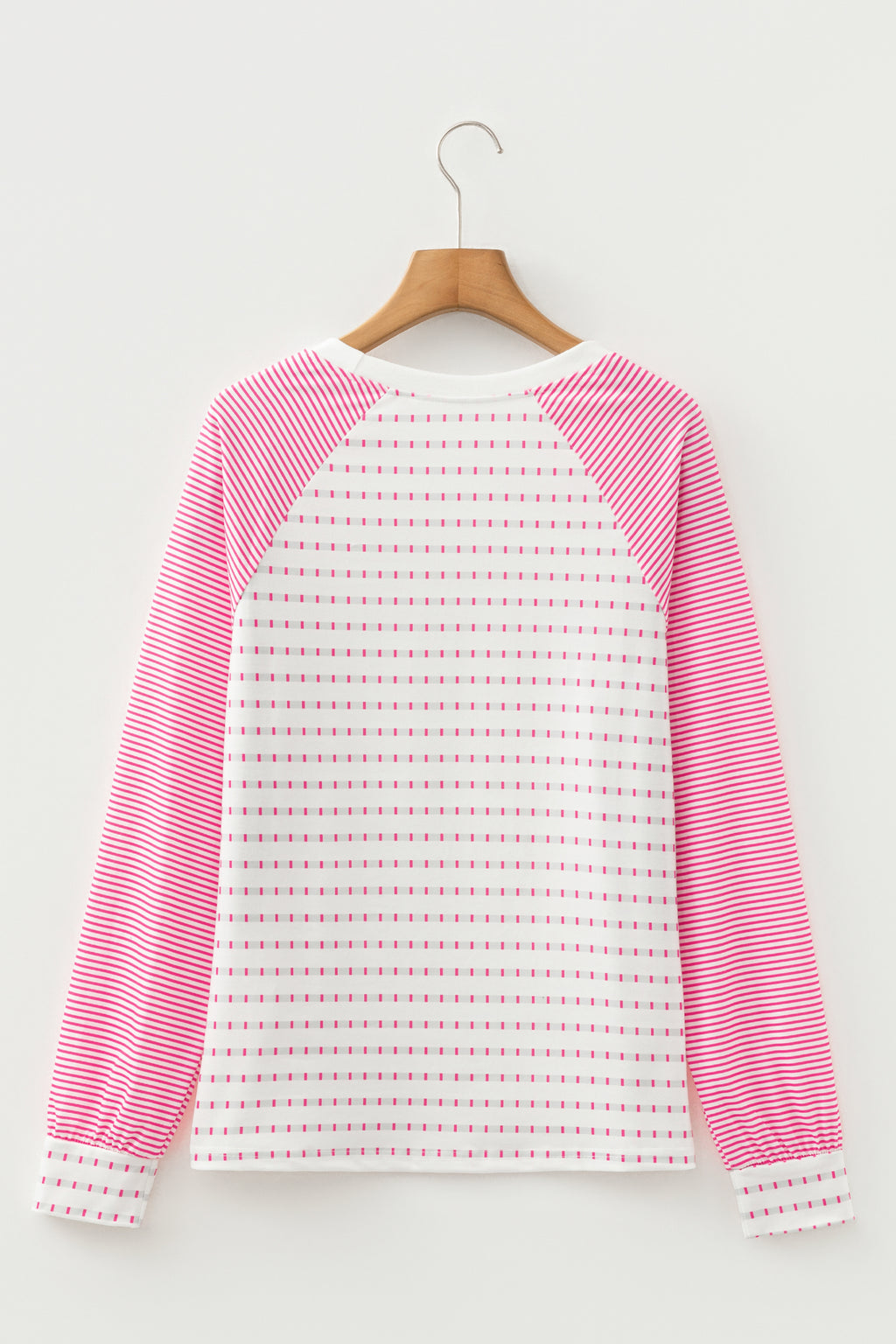 Black Stripe Raglan Patchwork Long Sleeve Tee