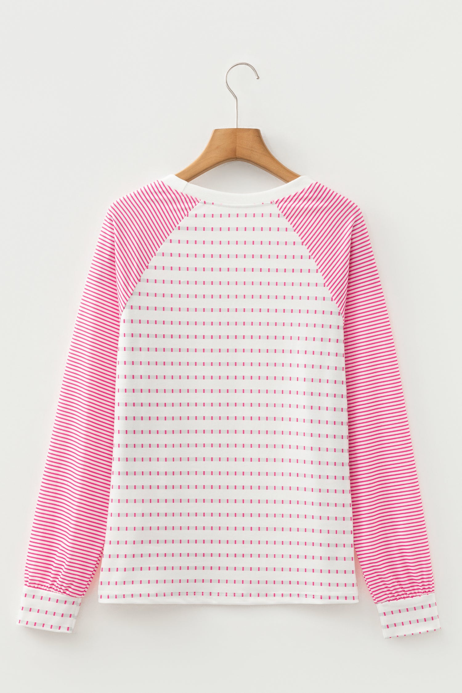 Black Stripe Raglan Patchwork Long Sleeve Tee