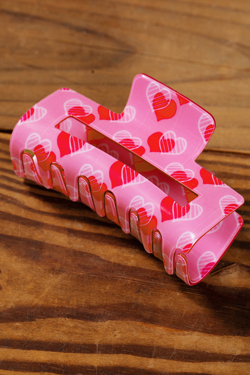 Pink Valentines Minimalist Heart Design Hair Claw