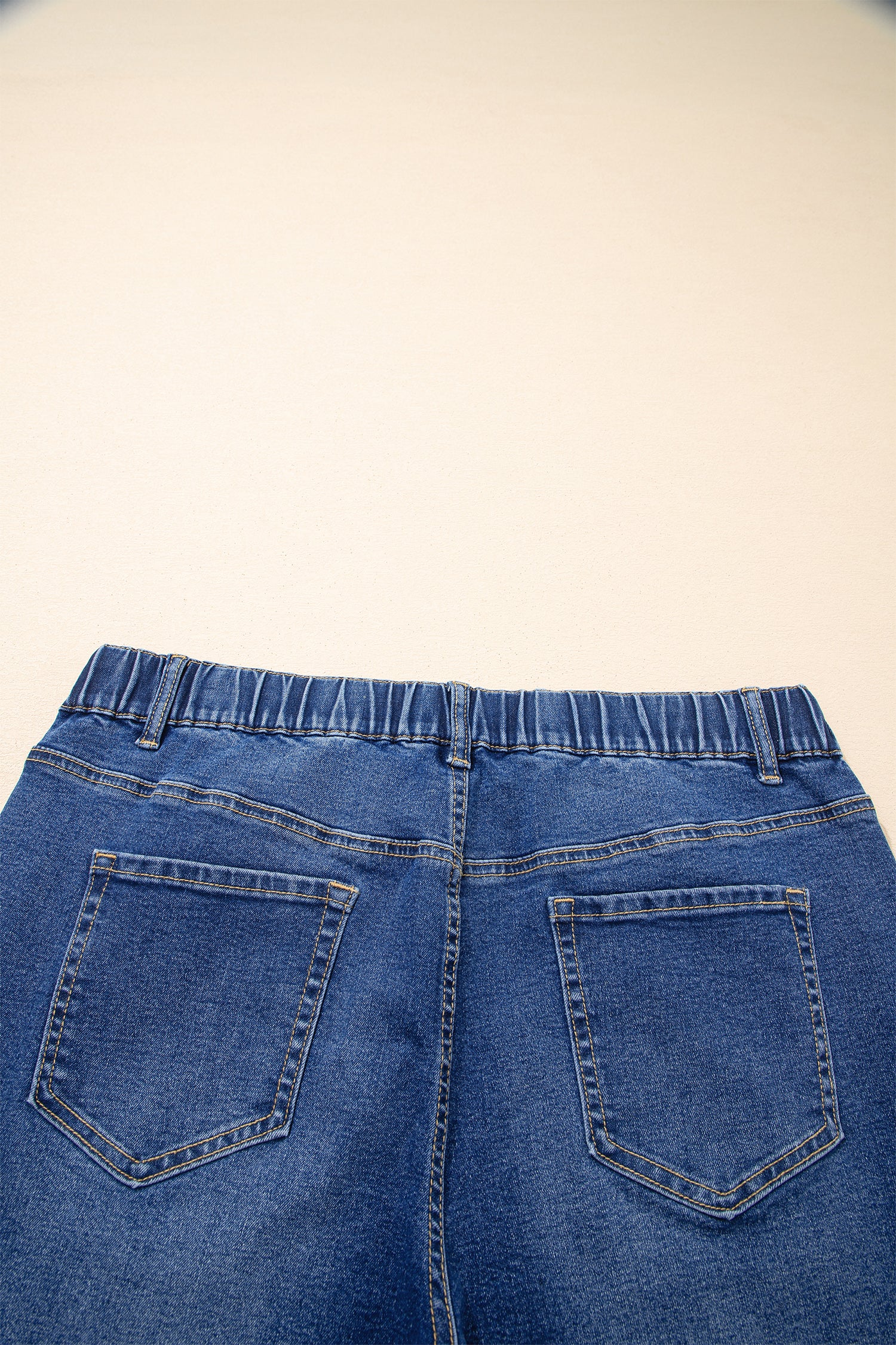Blue Acid Wash Contrast Lace-up Plus Size Jeans