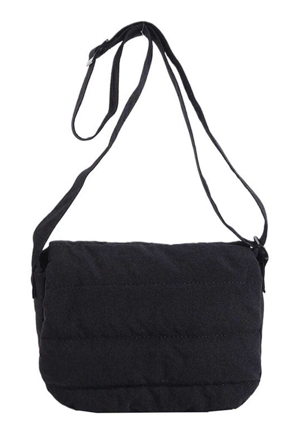 White Solid Minimalist Foldover Puffer Crossbody Bag