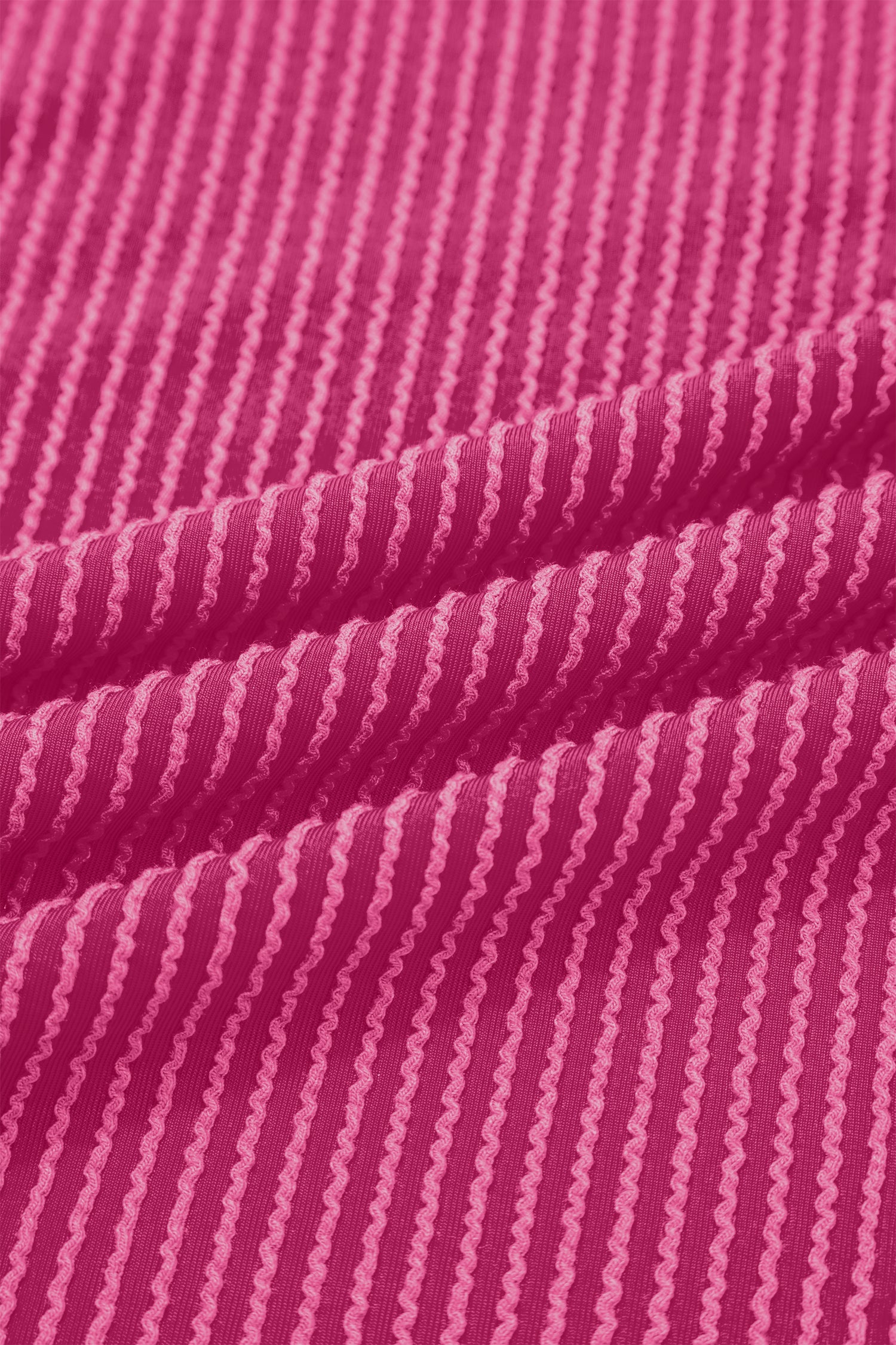 Bright Pink Striped Ribbed Knit T-shirt Shift Dress