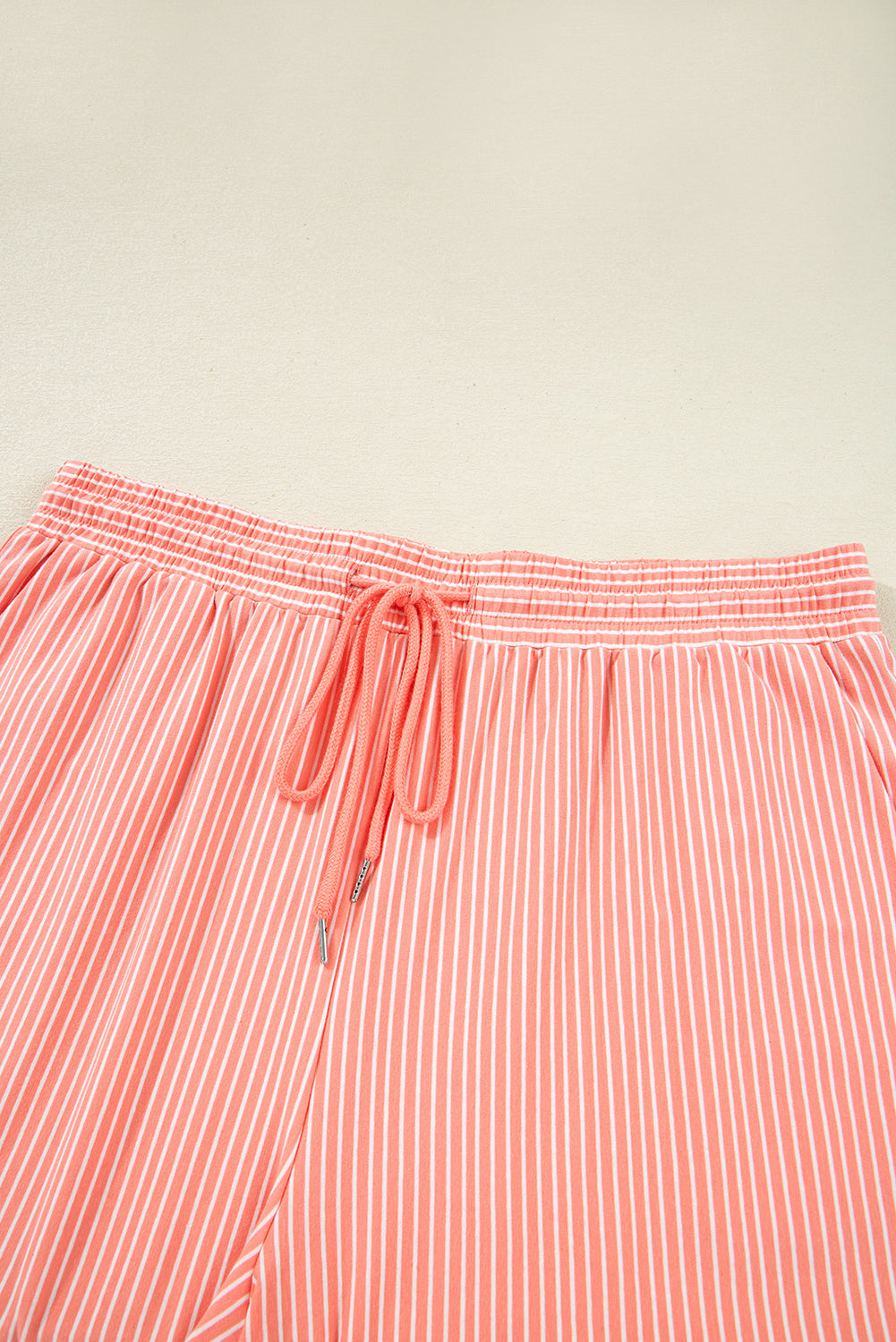 Orange Stripe Loose Polo T Shirt and Shorts Plus Size 2pcs Outfit