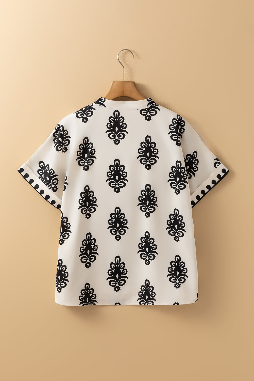Beige Geometric Printed Sleeveless Hollowed Bowknot Back Mini Dress